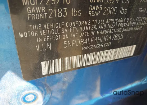 2017 Hyundai Elantra Se from USA, damaged, VIN 5NPD84LF4HH047855